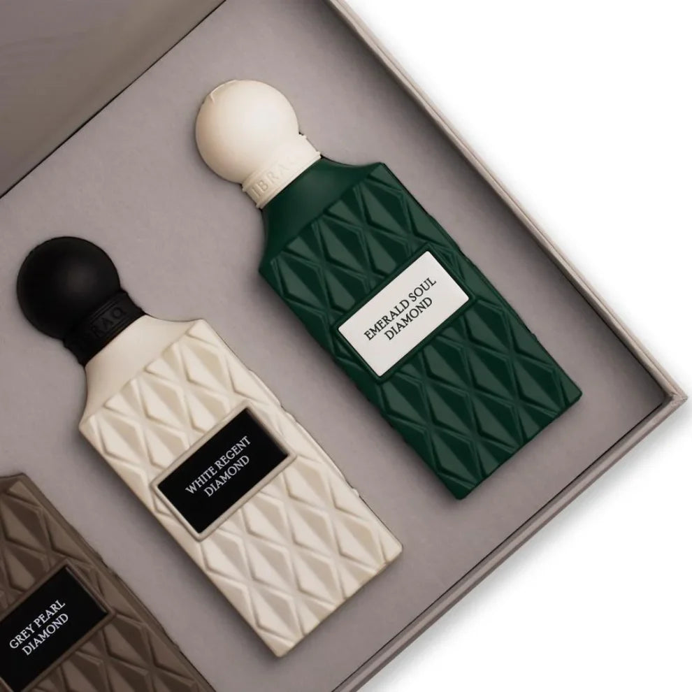 Grey Box – Ibrahim Al-Qurashi Diamond Collection unisex (3 × 75ml)